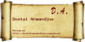 Dostal Armandina névjegykártya